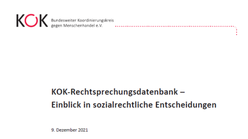 Cover Bericht KOK-Rechtsprechungsdatenbank Cover Bericht KOK-Rechtsprechungsdatenbank
