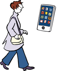 laufen Frau Telefon
