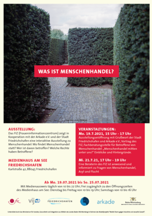 Plakat Ausstellung „Menschenhandel – Situation, Rechte und Unterstützung in Deutschland“ 