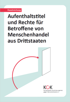 Cover Handreichung Aufenthaltstitel und Rechte für Betroffene von Menschenhandel aus Drittstaaten