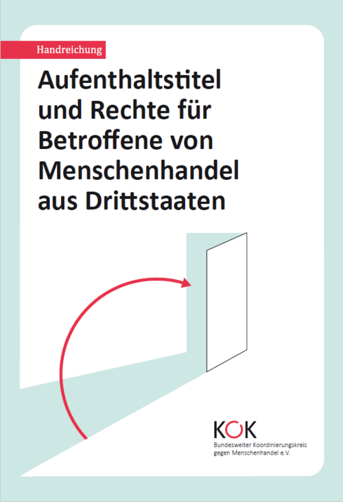 Cover Handreichung Aufenthaltstitel und Rechte f&uuml;r Betroffene von Menschenhandel aus Drittstaaten