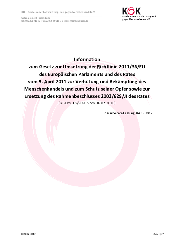 Information zum Gesetz zur Umsetzung der EU-Richtlinie gegen Menschenhandel_überarbeitete Fassung