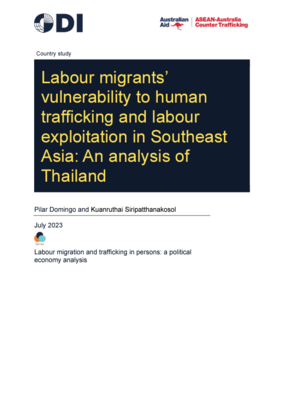 Cover Study on labor migration and trafficking in human beings in Thailand