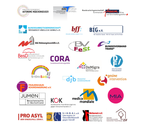 Logos der Mitglieder des Bündnis Istanbul-Konvention