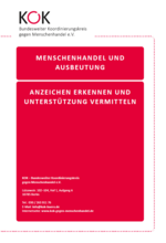 Cover KOK Factsheet Menschenhandel und Ausbeutung erkennen